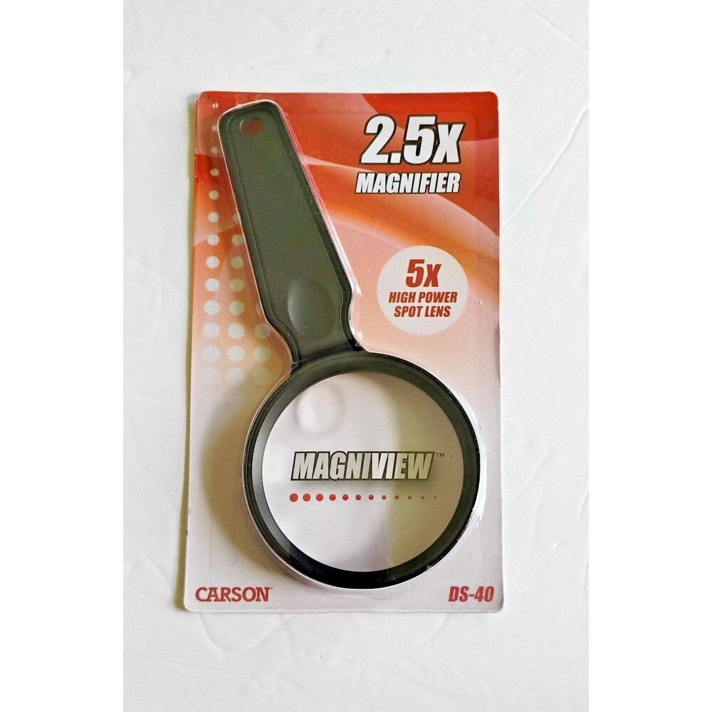 Carson Magniview DS-40 2.5x Magnifier 5x High Power Spot Lens Black Used
